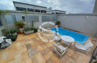 Cobertura duplex na ponta da praia – 325m² com piscina, área gourmet e 3 vagas