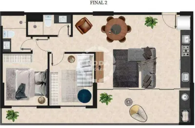 Apartamento à venda, 2 quartos, 1 suíte, 1 vaga, josé menino - santos/sp
