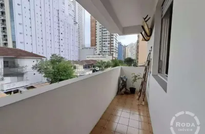 Apartamento 3 dormitórios frente com sacada à venda no gonzaga – santos/sp
