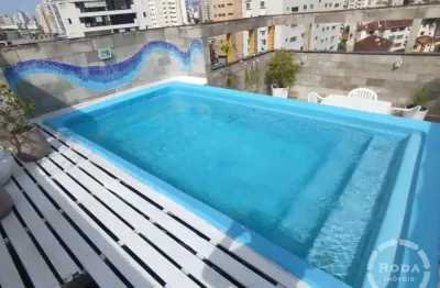 Cobertura 3 quartos (1 suíte) com piscina e churrasqueira perto da praia | vista livre e privacidade total