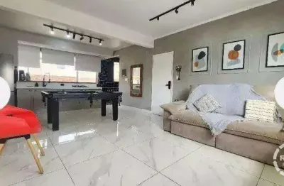 Apartamento à venda no gonzaga – 2 quartos | vista livre | sala ampla e churrasqueira.