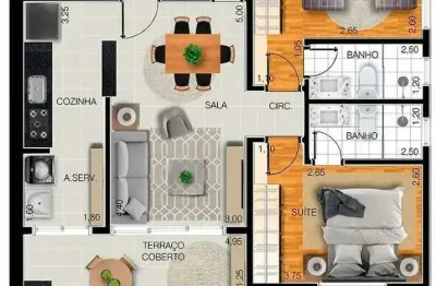 Apartamento - Residencial Ilha de Malta – 2 Suítes | 83 m² | Quadra do Mar – Aparecida, Santos