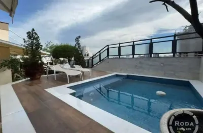 Cobertura Duplex À Venda Com 4 Dormitórios | 348 m² | 3 vaga | Aparecida/santos-sp