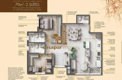Apartamento Lançamento à Venda com 79.95m², 3 Dormitório e Lazer Completo.