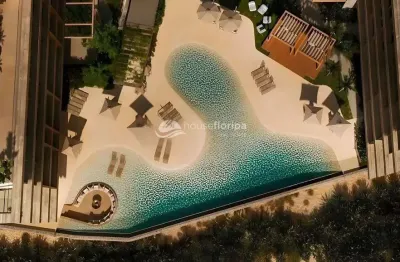 Studio à venda pé na areia em condomínio clube, no novo campeche, florianópolis, sc