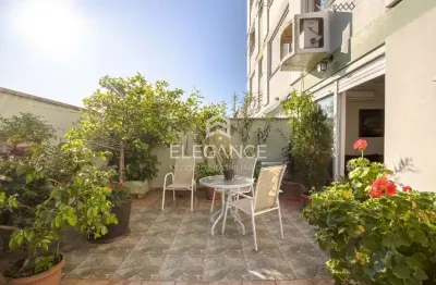 Elegance imóveis vende apartamento garden, 171m, 2 dormitórios, 1 suíte, pátio com churrasqueira coberta e 2 vagas de garagem. comprar r$ 730.000,00