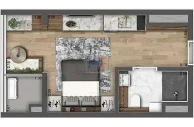 Excelente apto studio no jd. independência, próximo a v.ema 26m² a.u., 1 quarto, sala, cozinha, varanda, banheiro e lazer (ref 18.097)