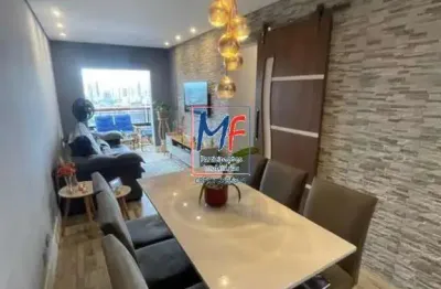 Excelente apto na praia grande/sp, com 2 dormitórios (1 suíte), sala, cozinha, varanda, 1 vaga coberta, lazer. prox. av. pres. kennedy, a 200m da praia ocian (ref 19.979)