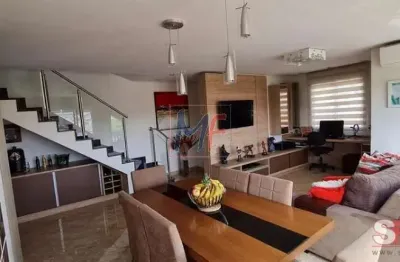 Ref: 15.904 linda cobertura duplex de 136 m²a.u.,  semi mobiliado,  3 quartos (1 suíte) sala, varanda, cozinha, banheiro, lavabo, 2 vagas. lazer.