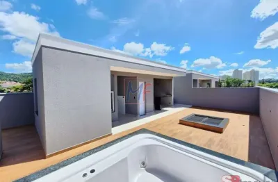 Ref 16.932 - bela cobertura no tremembé, 153m² a.u., 3 quartos (2 suítes), sala, cozinha, banheiro, terraço gourmet, spa, jacuzzi e 2 vagas.