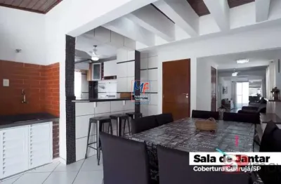 Excelente cobertura no guarujá/sp, 181m² a.u., 3 dormitórios (1 suíte), 2 salas, cozinha, churrasqueira, solarium, piscina privativa, 2 vagas (porteira fechada) (ref 19.990)