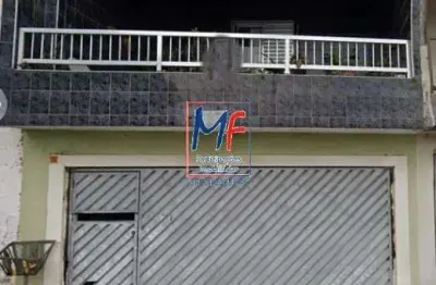 Excelente sobrado em mauá/sp, 261m² a.u., 3 dormitórios, sala, copa, cozinha, área de serviço, varanda, salão de festas, churrasqueira, quintal, edícula, 2 vagas (ref 20.829)