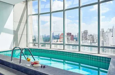 Excelente apartamento  tipo flat com   33 m²,  1 suíte, vaga garagem e lazer no  jardins.  aceita permuta. boa localização. (ref: 10.318)