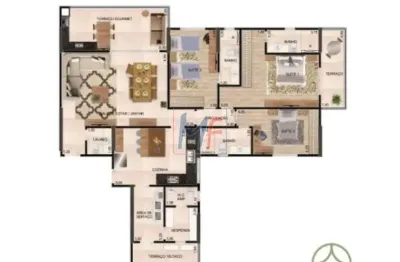Ref. 14.589 - lindo apartamento novo  no bairro ponta da praia, com 167 m² a.u., 3 dorms. sendo 3 suítes, terraço gourmet e lazer.