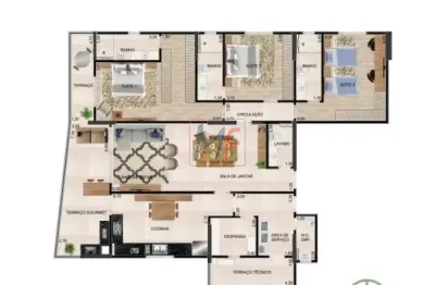 Ref. 14.590 - lindo apartamento novo  localizado no bairro ponta da praia, com 186 m² a.u., 3 suítes, 3 vagas, terraço gourmet e lazer.