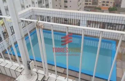 Linda cobertura tripex com 3 dormitórios, piscina e 3 vagas de garagem no bairro da ponta da praia em santos/sp.