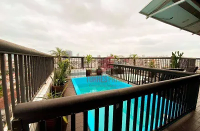 Cobertura com 5 dormitórios, 400 m² - venda por r$ 2.750.000,00 ou aluguel por r$ 17.400,00/mês - embaré - santos/sp