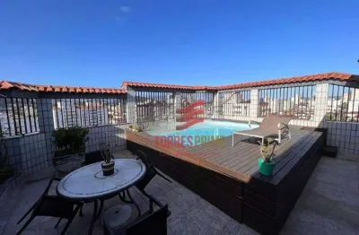 Cobertura com 3 dormitórios, piscina à venda, por r$ 1.700.000 - campo grande - santos/sp