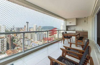 Apartamento com 3 dormitórios para alugar, 155 m² por r$ 13.000,02/mês - embaré - santos/sp