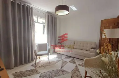Lindo apartamento, porteira fechada,  totalmente reformado com 3 dormitórios à venda, 100 m² por r$ 690.000 - boqueirão - santos/sp