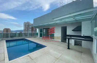 Cobertura à venda, 300 m² por r$ 4.350.000,00 - gonzaga - santos/sp