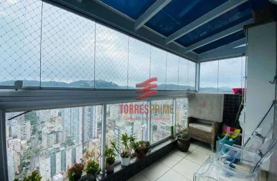 Apartamento triplex com 2 dormitórios à venda, 154 m² por r$ 2.600.000,00 - gonzaga - santos/sp