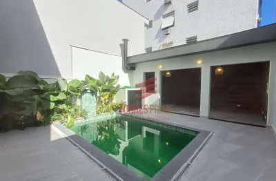 Sobrado com 3 suítes, closet, piscina, área gourmet e churrasqueira à venda, 205 m² por r$ 1.900.000 - embaré - santos/sp