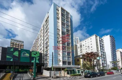 Kitnet mobiliado para alugar, 31 m² por r$ 2.400/mês - boqueirão - santos/sp
