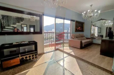 Cobertura triplex com 4 dormitórios à venda, 469 m² por r$ 2.600.000 - campo grande - santos/sp