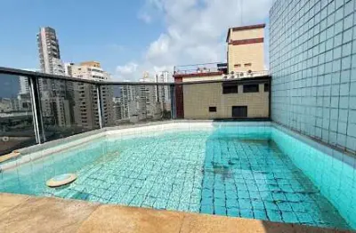 Cobertura duplex à venda com 1 dormitório a poucos metros da praia da pompéia em santos/sp