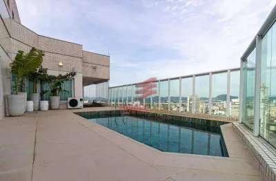 Cobertura 3 dormitórios para alugar, 280 m² por r$ 32.000/mês - boqueirão - santos/sp