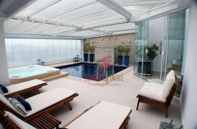 Cobertura com 4 dormitórios à venda, 467 m² por r$ 12.000.000,00 - ponta da praia - santos/sp