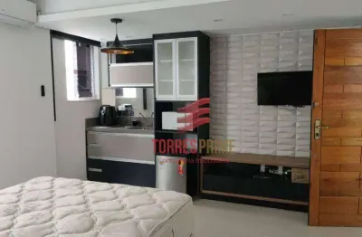 Lindo studio à venda, mobiliado, 30 m² por r$ 290.000 - josé menino - santos/sp