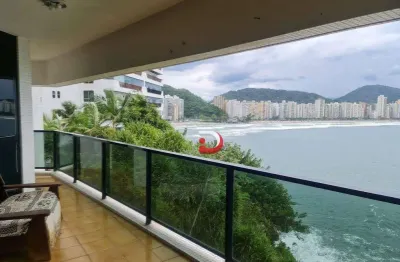 Apartamento com 3 dormitórios para alugar, 154 m² por r$ 8.000,00/mês - jardim astúrias - guarujá/sp