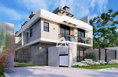Sobrado novo de frente para rua à venda, com terraço e 169m² no bairro hauer, curitiba/pr.