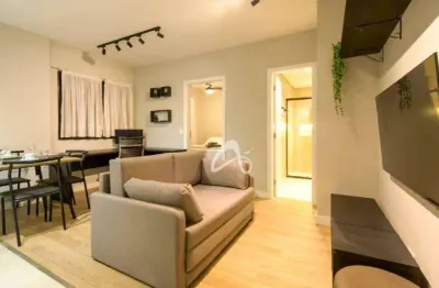 Apartamento mobiliado à venda, 1 quarto e com garagem no centro de curitiba/pr.