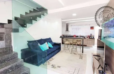 Sobrado com 3 dormitórios à venda, 84 m² por r$ 468.000,00 - caiçara - praia grande/sp