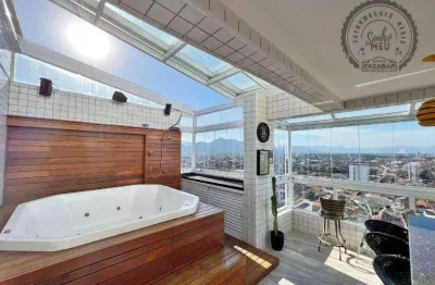 Cobertura com 3 dormitórios à venda, 143 m² por r$ 1.790.000,00 - caiçara - praia grande/sp