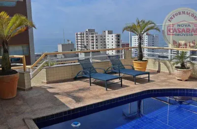 Cobertura com 3 dormitórios à venda, 341 m² por r$ 1.500.000,00 - tupi - praia grande/sp