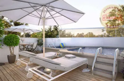 Apartamento com 2 dormitórios à venda, 56 m² por r$ 378.000,00 - mirim - praia grande/sp