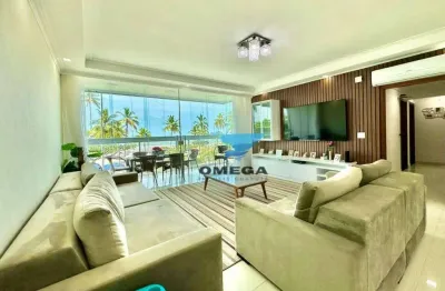 Frente mar - apartamento reformado com 4 quartos - 1 vaga - praia das pitangueiras, guarujá.