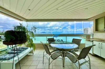 Frente mar - apartamento com 5 dormitórios e varanda gourmet - praia das astúrias, guarujá.