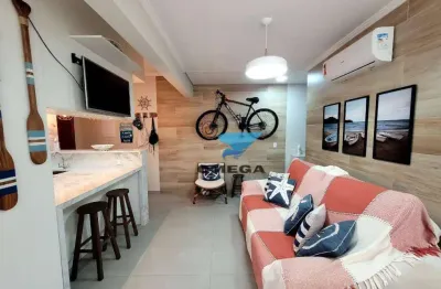 Apartamento com 2 dormitórios à venda, 45 m² por r$ 450.000,00 - jardim astúrias - guarujá/sp