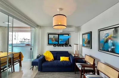 Apartamento com 2 dormitórios e ampla sacada gourmet à venda na praia das pitangueiras - guarujá/sp