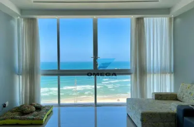 À venda de frente para o mar - apartamento reformado em porcelanato com vista total do mar na praia das pitangueiras em guarujá