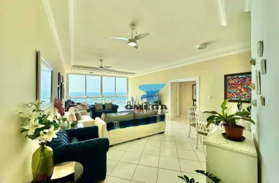 Vista mar - apartamento com 4 quartos sendo 3 suítes à venda - lazer - frente total para o mar -praia das pitangueiras - guarujá..