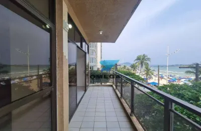 Apartamento de frente para o mar com varanda, 4 dormitórios, 1 vaga de garagem à venda na praia das pitangueiras - guarujá/sp