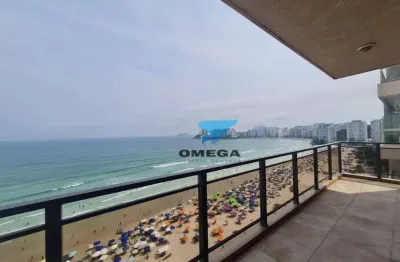 Apartamento de frente para o mar com varanda, 4 dormitórios, 1 vaga de garagem à venda na praia das pitangueiras - guarujá/sp
