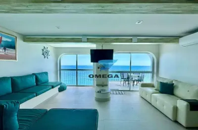 Apartamento reformado frente mar á venda na praia das pitangueiras no guarujá