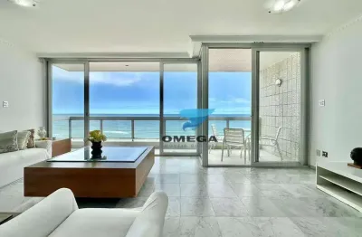 Apartamento frente mar à venda na praia das pitangueiras no guarujá i omega imoveis